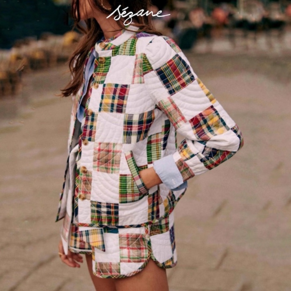 Sezane Multicolor Patchwork Jacket